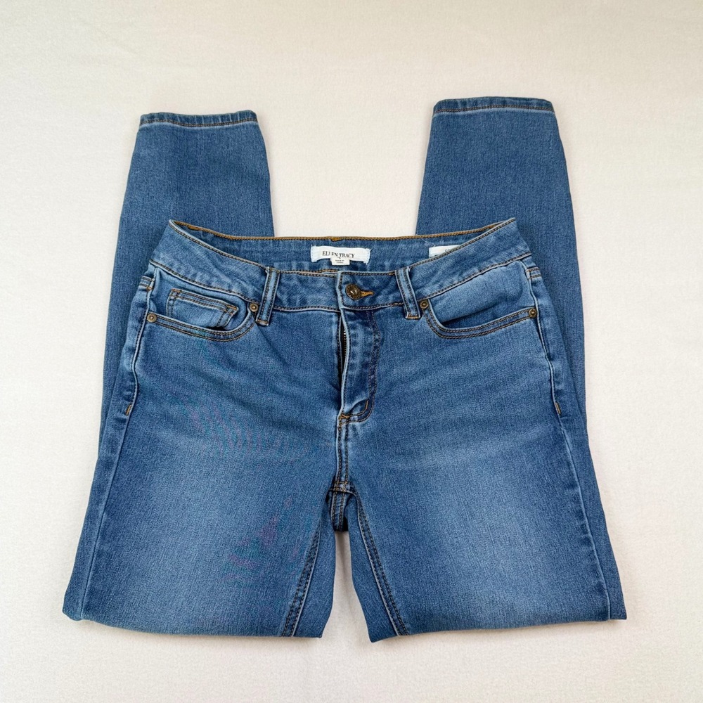 Ellen Tracy Serene Skinny Jeans Womens 4 Medium Wash Denim Serene Fit Mid Rise